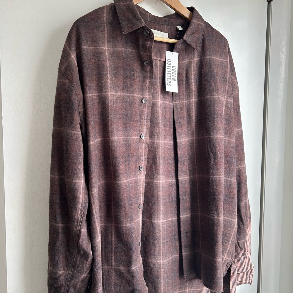 Urban Outfitters Medium Brown Plaid Flannel Shirt